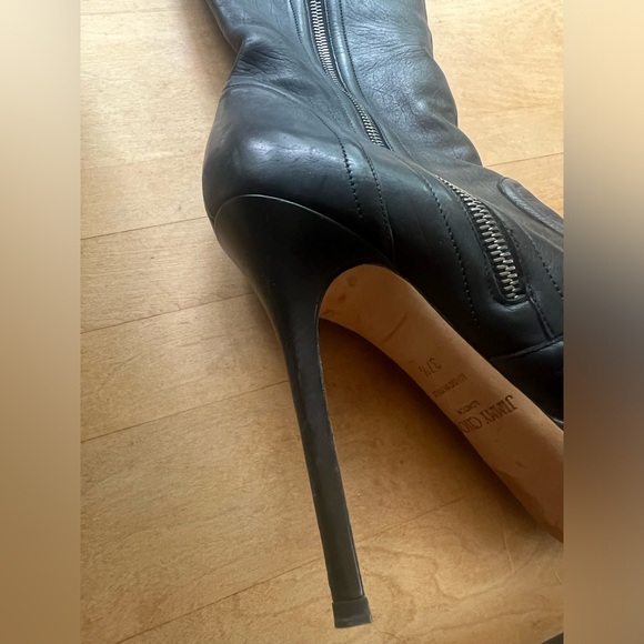 Jimmy Choo black double sided zipper leather boots with stiletto heels - Picture 7 of 12